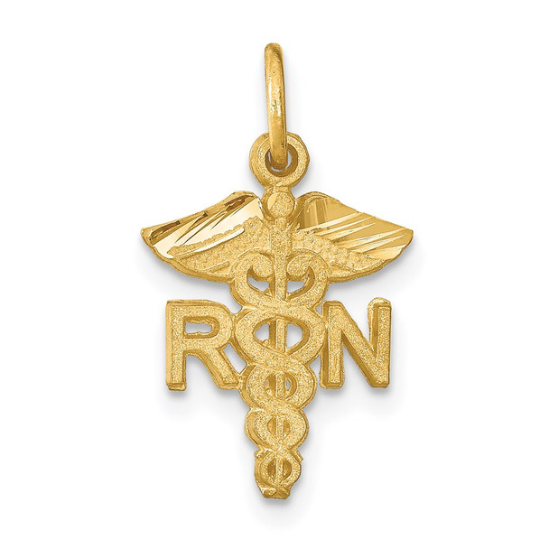 14k Yellow Gold RN Nurse Charm C433