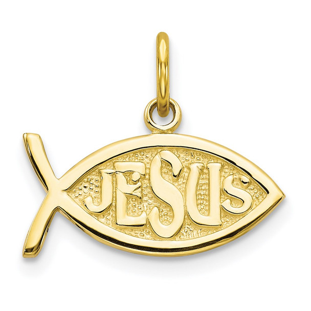 10k Yellow Gold Jesus Fish Charm