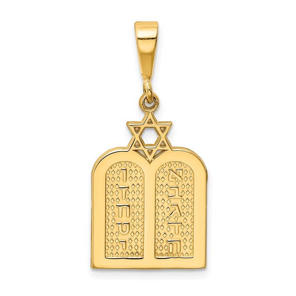 14k Yellow Gold Polished Torah w/Star Of David Charm
