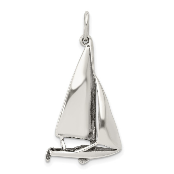 Sterling Silver Antiqued Sailboat Charm
