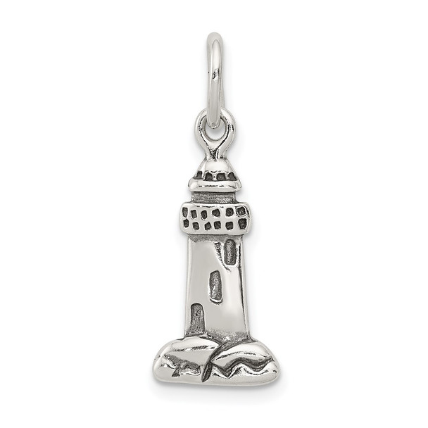 Sterling Silver Antiqued Lighthouse Charm QC4930