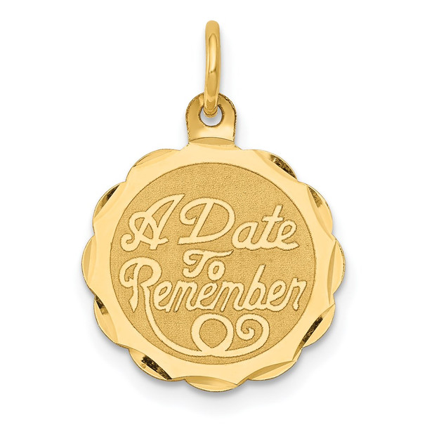 14k Yellow Gold A Date To Remember Charm XAC16