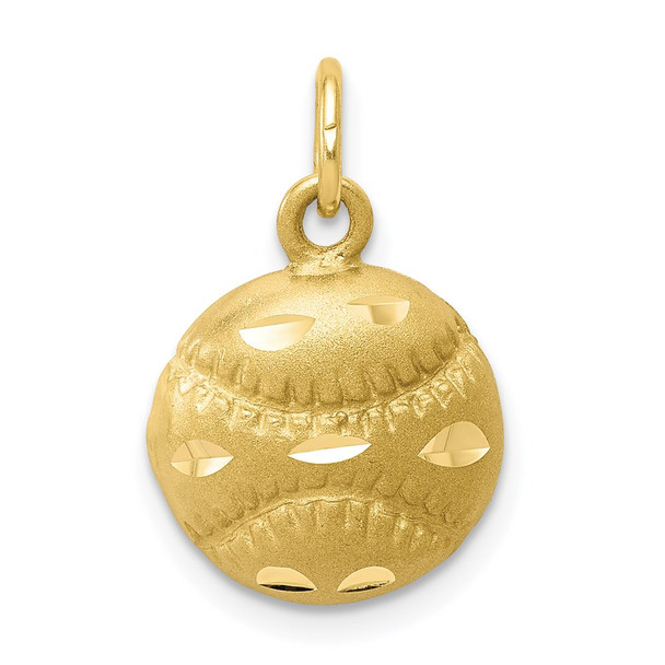 10k Yellow Gold Baseball Charm 10C188