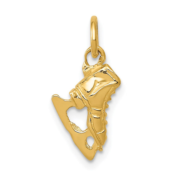 14k Yellow Gold 3D Ice Skate Charm