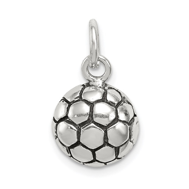 Sterling Silver Antiqued Soccer Ball Charm QC7799