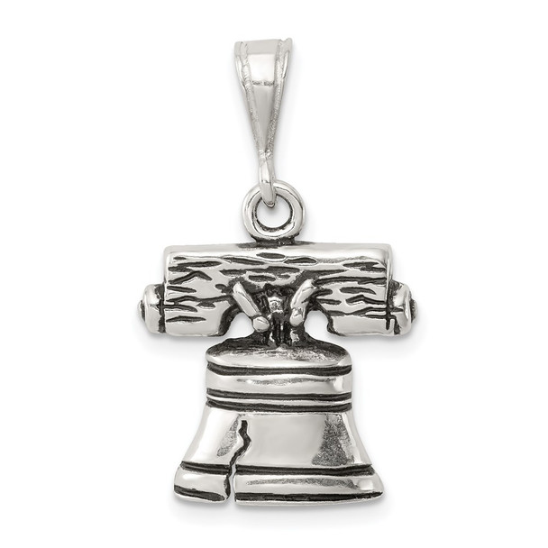 Sterling Silver Antiqued Liberty Bell Charm QC7597