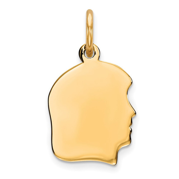 Gold-Plated Sterling Silver Engravable Girl Polished Disc Charm QM346G/35