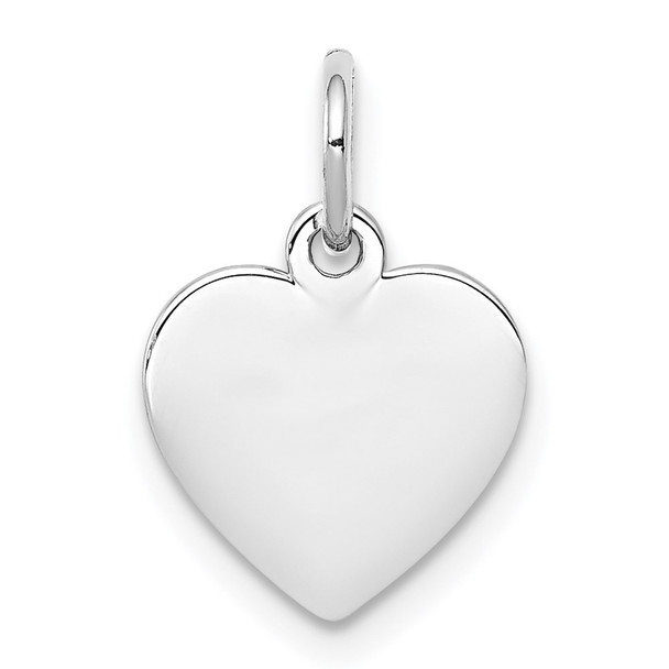 Sterling Silver Engravable Heart Polished Disc Charm