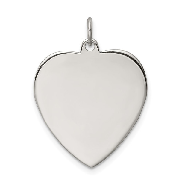 Sterling Silver Engravable Heart Polished Front/Satin Back Disc Charm QM393/18