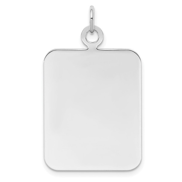 Sterling Silver Engravable Rectangle Satin Back Disc Charm QM446/18