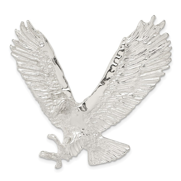 Sterling Silver Polished and Textured Eagle Slide Pendant