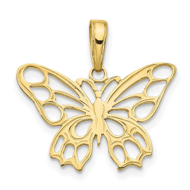 10k Yellow Gold Butterfly Cut-Out Pendant
