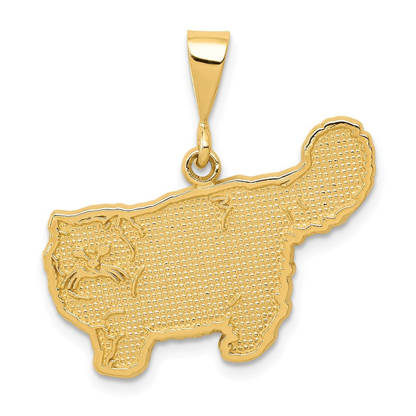 14k Yellow Gold Persian Cat Pendant