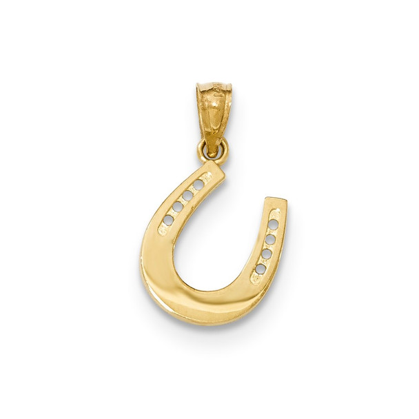 14k Yellow Gold Polished Horseshoe Pendant