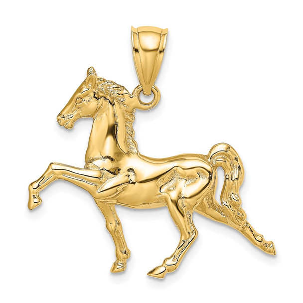 14k Yellow Gold 3-D Tennessee Walking Horse Pendant
