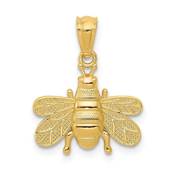 14k Yellow Gold Polished Bee Pendant