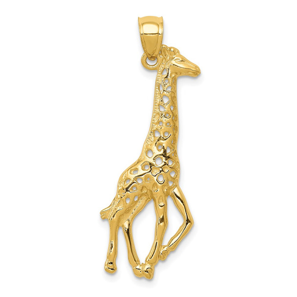 14k Yellow Gold Giraffe Pendant