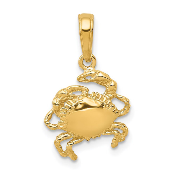 14k Yellow Gold Crab Pendant K2994