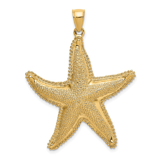 14k Yellow Gold 2-D Textured Starfish Pendant K8030