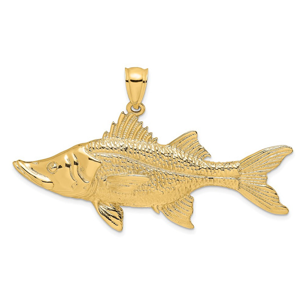 14k Yellow Gold 3-D Tarpon Fish Pendant K7958