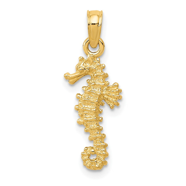 14k Yellow Gold Seahorse Pendant