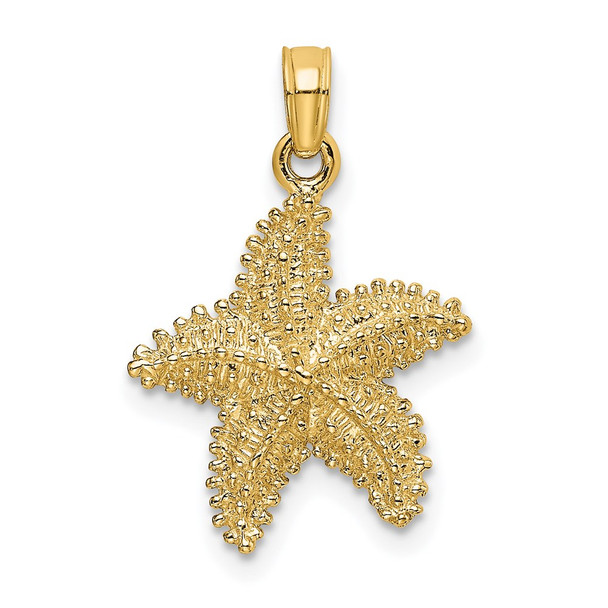 14k Yellow Gold Starfish w/Beaded Texture Pendant K8071