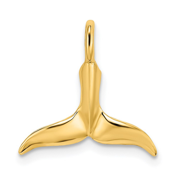 14k Yellow Gold 3-D Polished Whale Tail Pendant K7709