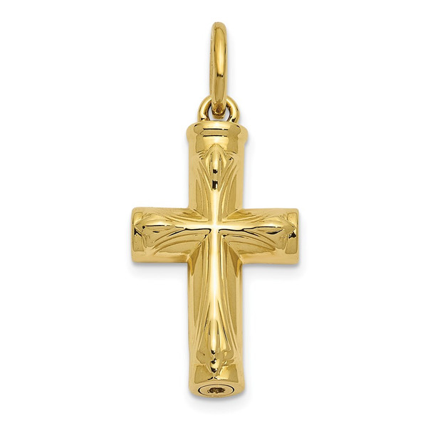 10k Yellow Gold Cross Ash Holder Pendant