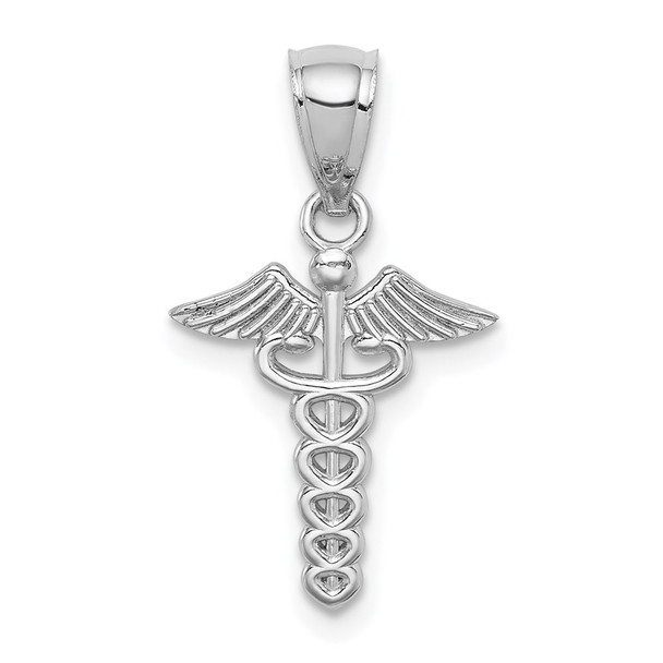 14k White Gold Polished Medical Symbol Pendant