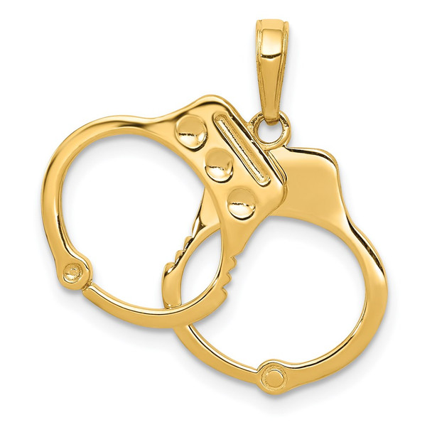 14k Yellow Gold 2-Piece Handcuffs Pendant C2255
