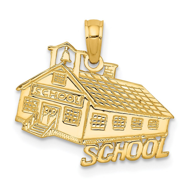 14k Yellow Gold School House Pendant