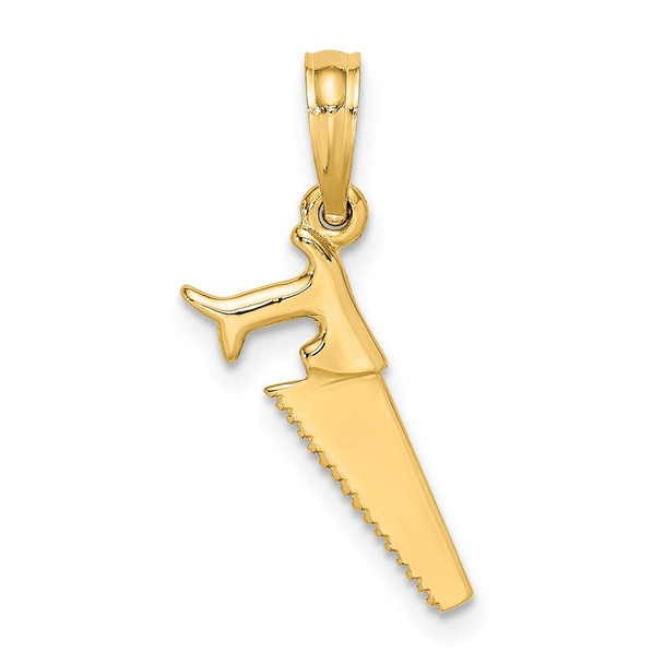 14k Yellow Gold 3-D Saw Pendant