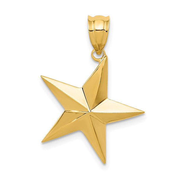 14k Yellow Gold Polished Star Pendant