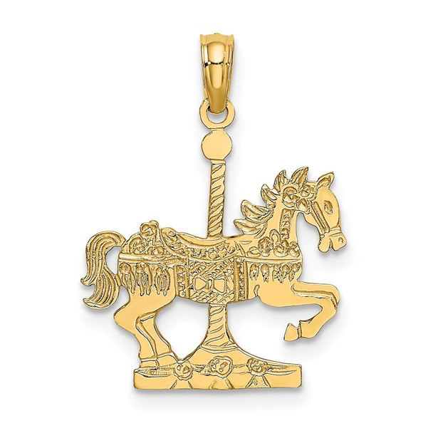 14k Yellow Gold Carousel Horse Pendant K6435