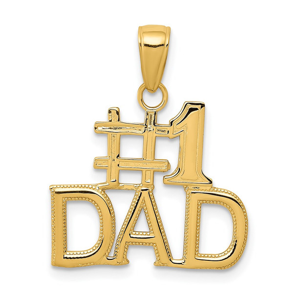 14k Yellow Gold #1 Dad Pendant K4734 - Wellness Marketer Jewelry