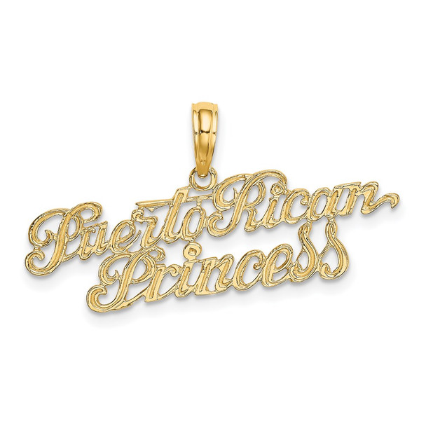 14k Yellow Gold Puerto Rican Princess Pendant