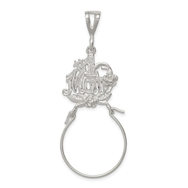 Sterling Silver #1 Mom Charm Holder Pendant