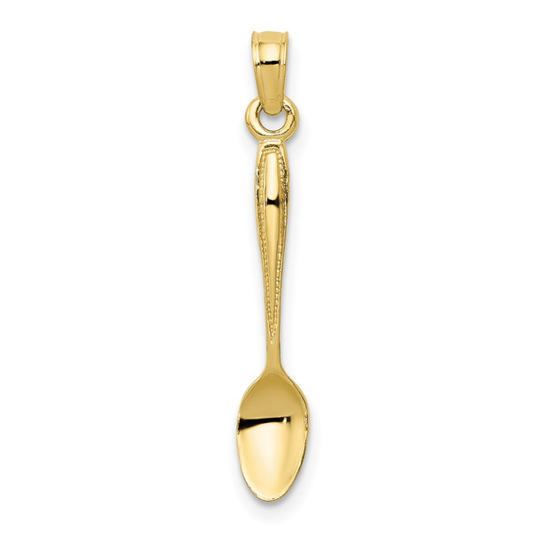 10k Yellow Gold 3-D Table Spoon Pendant