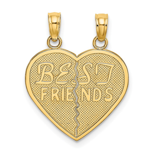 10k Yellow Gold Best Friends Break-A-Part Heart Pendant 10K2597