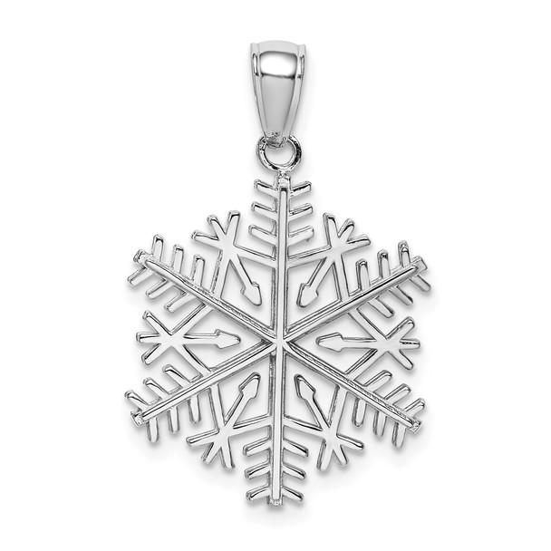 14k White Gold Polished Snowflake Pendant C2215W