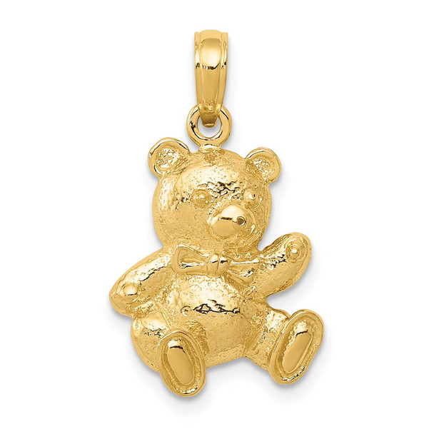 14k Yellow Gold Teddy Bear Pendant C4002
