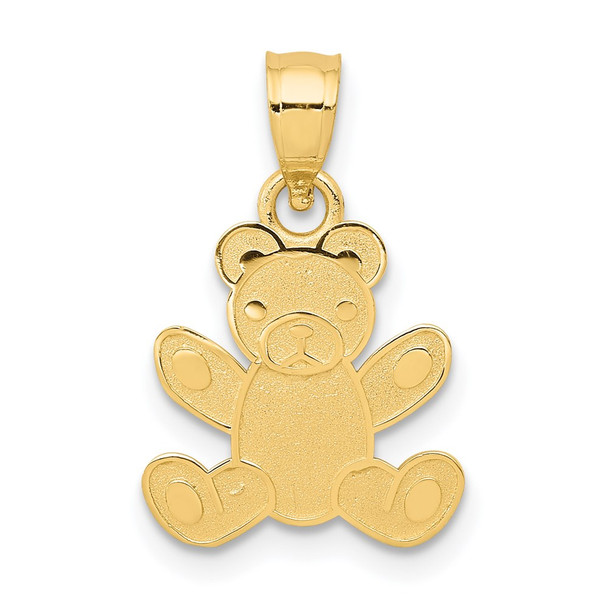 14k Yellow Gold Teddy Bear Pendant K4762