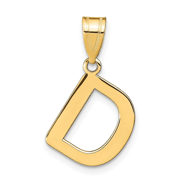14k Yellow Gold Polished Bubble Letter D Initial Pendant
