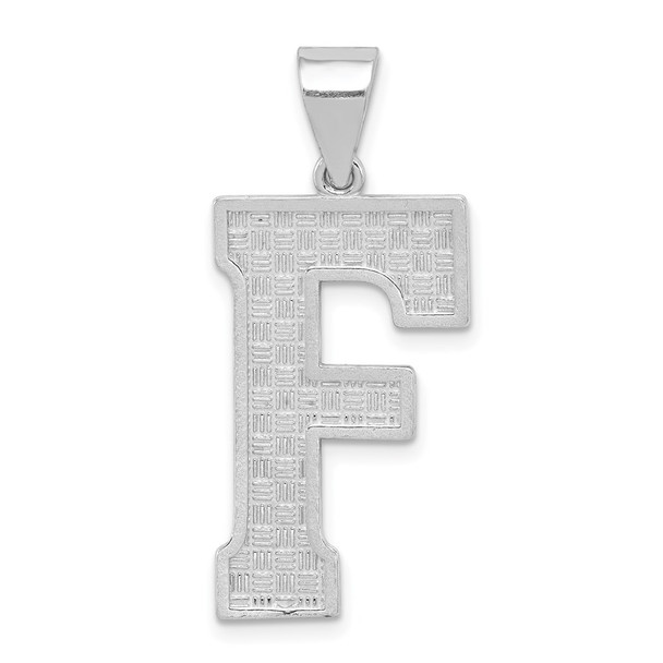 Sterling Silver Initial F Pendant QC2766F