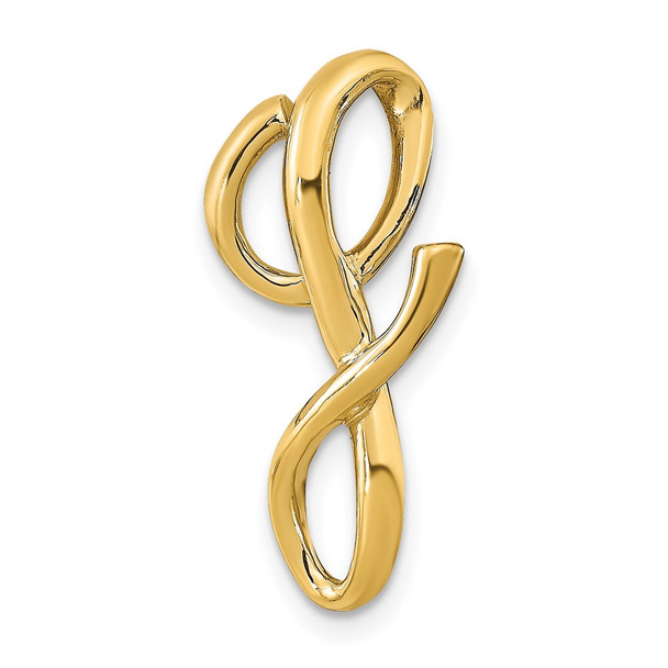 14k Yellow Gold Polished Letter G Initial Slide