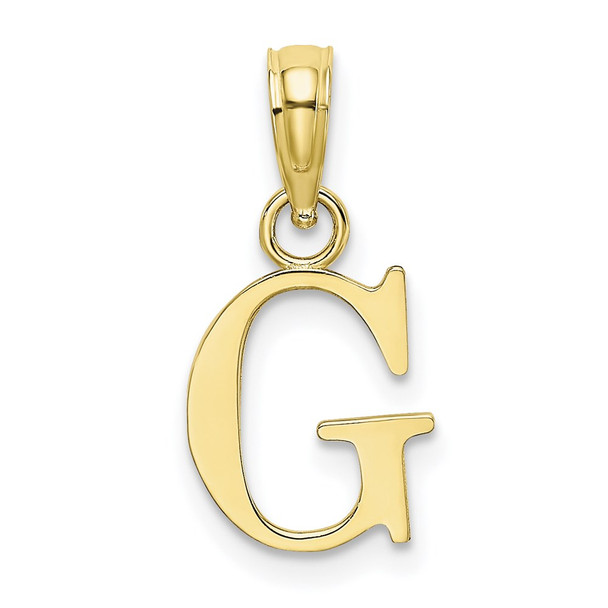 10k Yellow Gold Polished G Block Initial Pendant