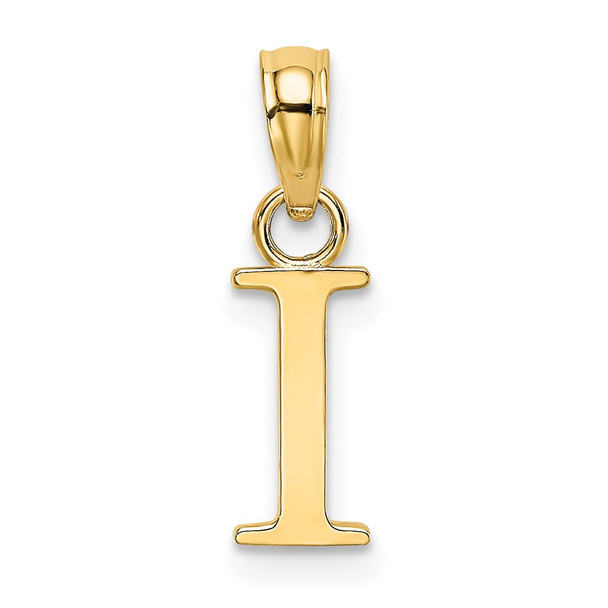 14k Yellow Gold Polished I Block Initial Pendant