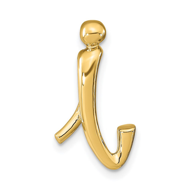 14k Yellow Gold Polished Letter I Initial Slide