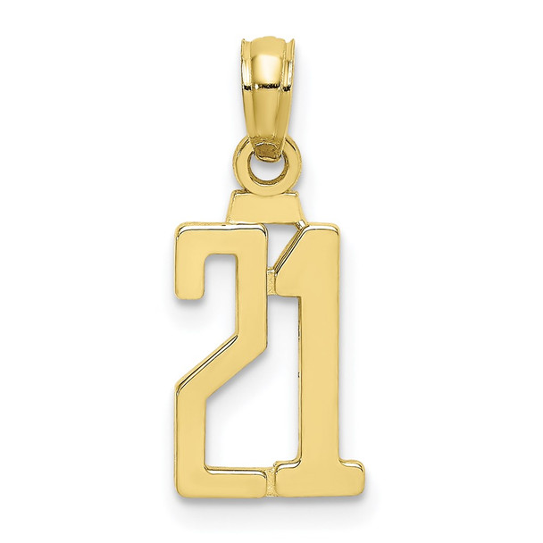 10k Yellow Gold Number 21 Pendant