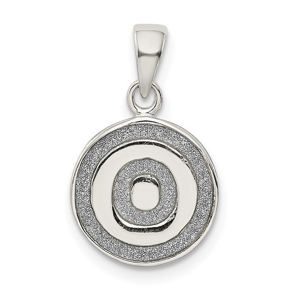 Sterling Silver Glitter Enamel Letter O Circle Pendant